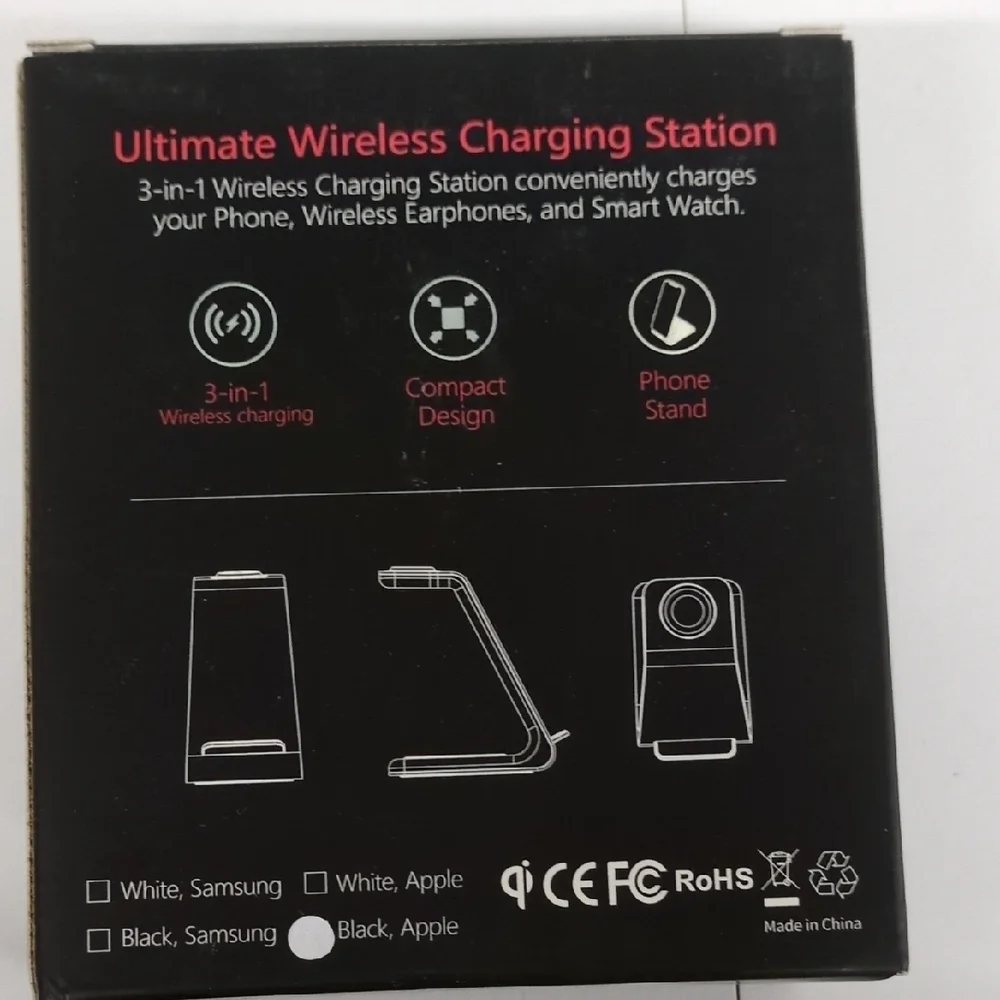 Mango T3 Dual Wireless Charging Station - Black